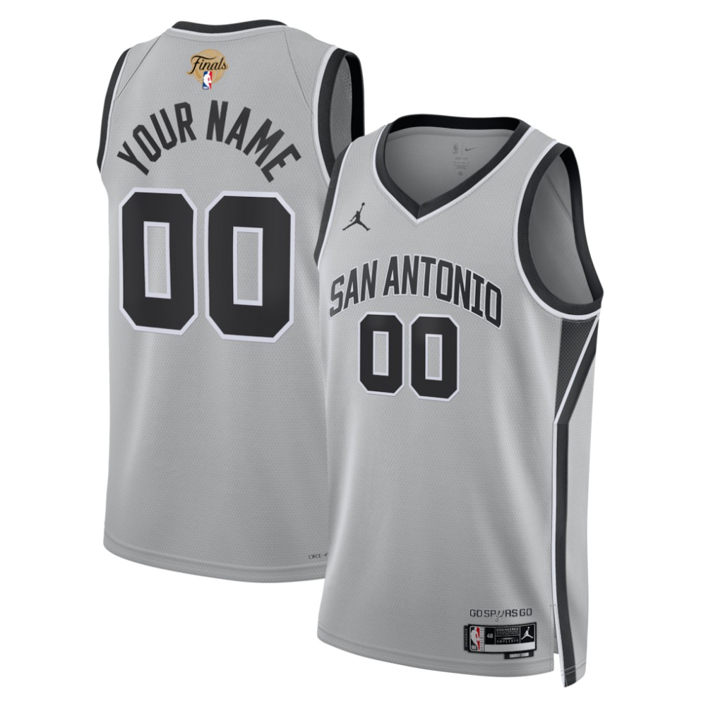 San Antonio Spurs Jordan Brand Silver Unisex 2026 NBA Finals Patch Swingman Custom Jersey - Statement Edition-Pro Kit Vault | Brand New 26/27 Sports Jerseys